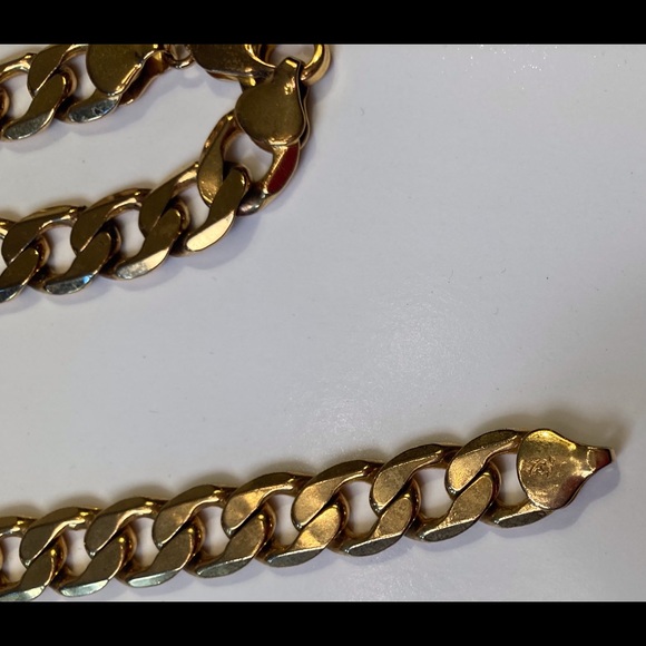 Unisex gold plated Cuban link bracelets, lobster closure - Picture 3 of 10